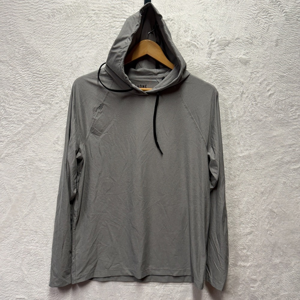 Rhone Reign Hoodie Mens Medium Heather Gray Performance Training Athletic Gym